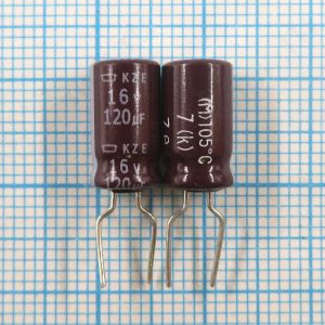 120uF 16v 16v120uF 6x11 KZE - Электролитический конденсатор