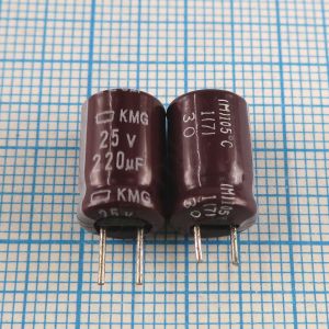 220uF 25v 25v220uF 8x12 KMG - Электролитический конденсатор