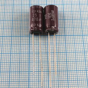 470uF 25v 25v470uF 8x15 KZN - Электролитический конденсатор