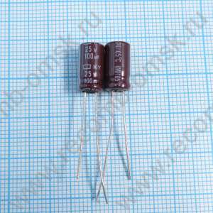 100uF 25v 25v100uF 6x11 KY - Электролитический конденсатор