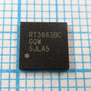 RT3663BCGQW RT3663BC - ШИМ-контроллер с двумя выходами и 3 встроенными драйверами для питания мобильного процессора