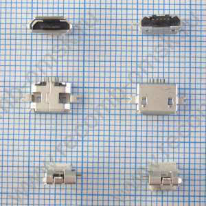 Разъем Micro USB 2.0 - B type - Horizontal - 5 pins - Surface mount - 2.35mm profile - 1.59mm offset height - USB3070