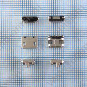 Разъем Micro USB 2.0 - B type - Horizontal - 5 pins - Bottom mount - Surface mount - 2.35mm profile - USB3075