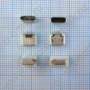 Разъем Micro USB 2.0 - B type - Vertical - 5 pins - Through hole - 5.6mm profile - USB3130