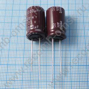 25V 1000uF 12.5x20mm KY - Электролитический конденсатор