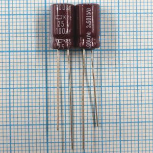 100uF 25v 25v100uF 6x11 KZE - Электролитический конденсатор
