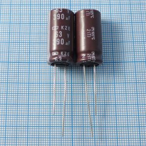 390uF 63v 63v390uF 12.5x25mm LZE - Электролитический конденсатор