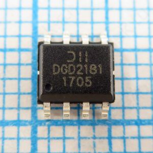 DGD2181S8-13 DGD2181 - Высоковольтный и высокоскоростной драйвер затвора, который управляет N-канальными MOSFET-транзисторами и IGBT в конфигурации полумоста.