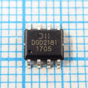 DGD2181S8-13 DGD2181 - Высоковольтный и высокоскоростной драйвер затвора, который управляет N-канальными MOSFET-транзисторами и IGBT в конфигурации полумоста.