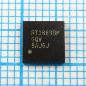 RT3663BMGQW RT3663BM - ШИМ-контроллер с двумя выходами и 3 встроенными драйверами для питания мобильного процессора AMD