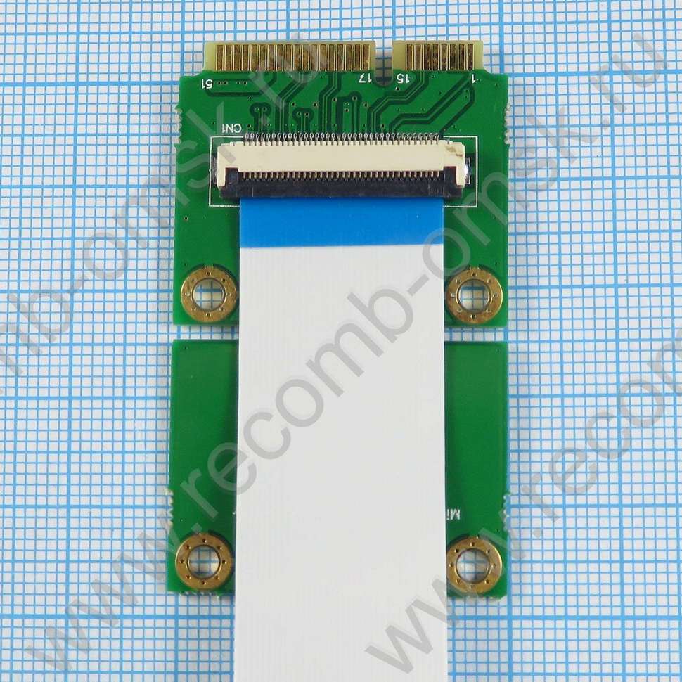 Переходник Mini PCI-E на PCI-E с удлинителем 10 и 20см.